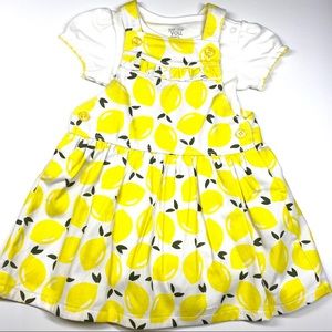 Cute lemon dress for baby girl with bodysuit